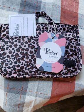 Periea Pink Leopard Print Travel Cosmetic Organizer